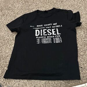 Diesel Black Graphic Short Sleeve Tee L slim